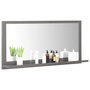 Voir la diapositive 4 : VIDAXL Miroir salle de bain Gris brillant 80x10,5x37cm Bois ingenierie