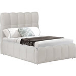 Habitat et Jardin Lit double en tissu avec coffre  Davos  - 160 x 200 cm - Beige