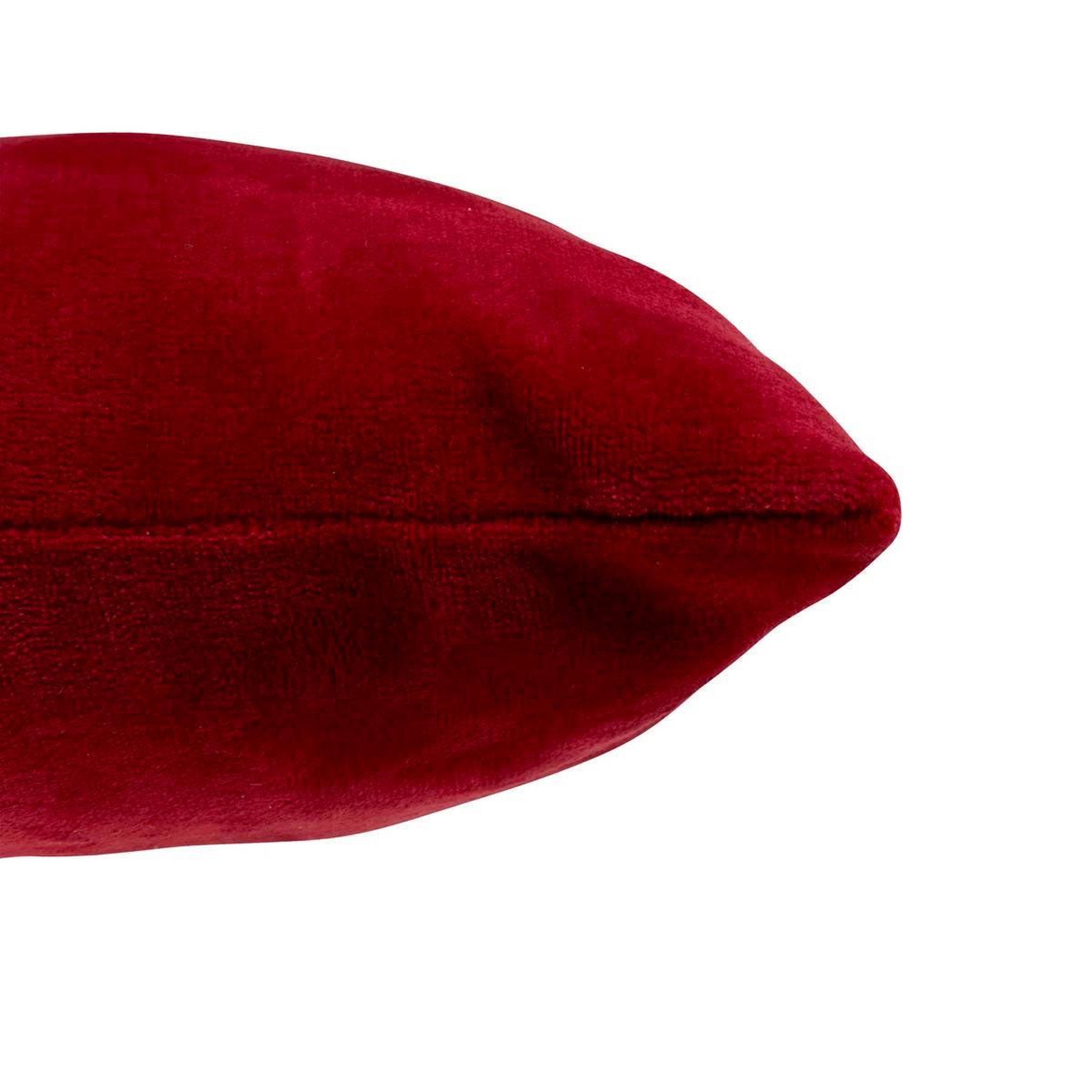 Voir la diapositive 2 : ATMOSPHERA Coussin en flanelle uni  ollis  38x38cm rouge