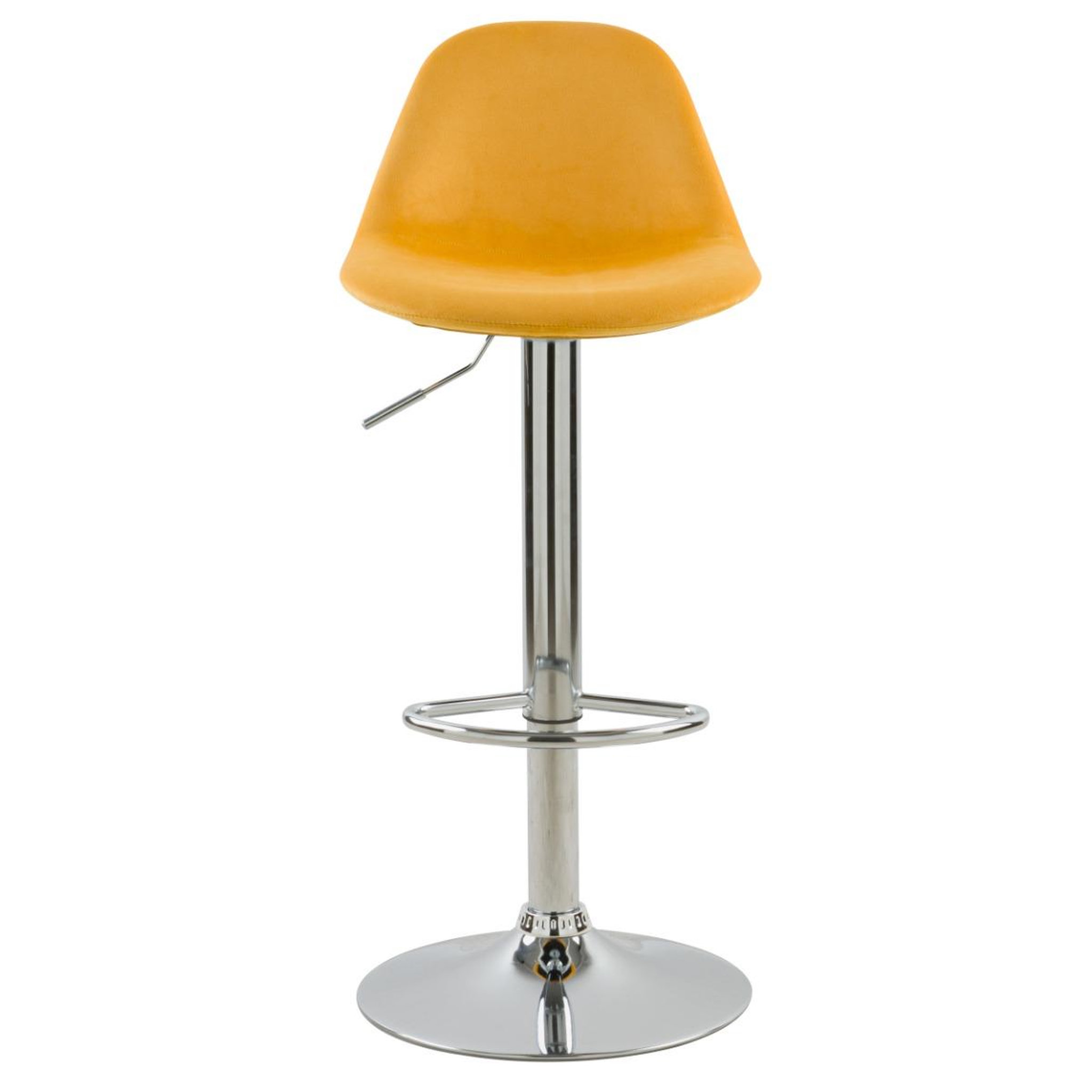 Voir la diapositive 3 : Rendez vous déco Lot de 2 chaises de bar réglables en velours bleu 60/82 cm - Pavo