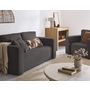 Voir la diapositive 2 : BEST MOBILIER Topaze - canapé droit 2 places - en velours côtelé