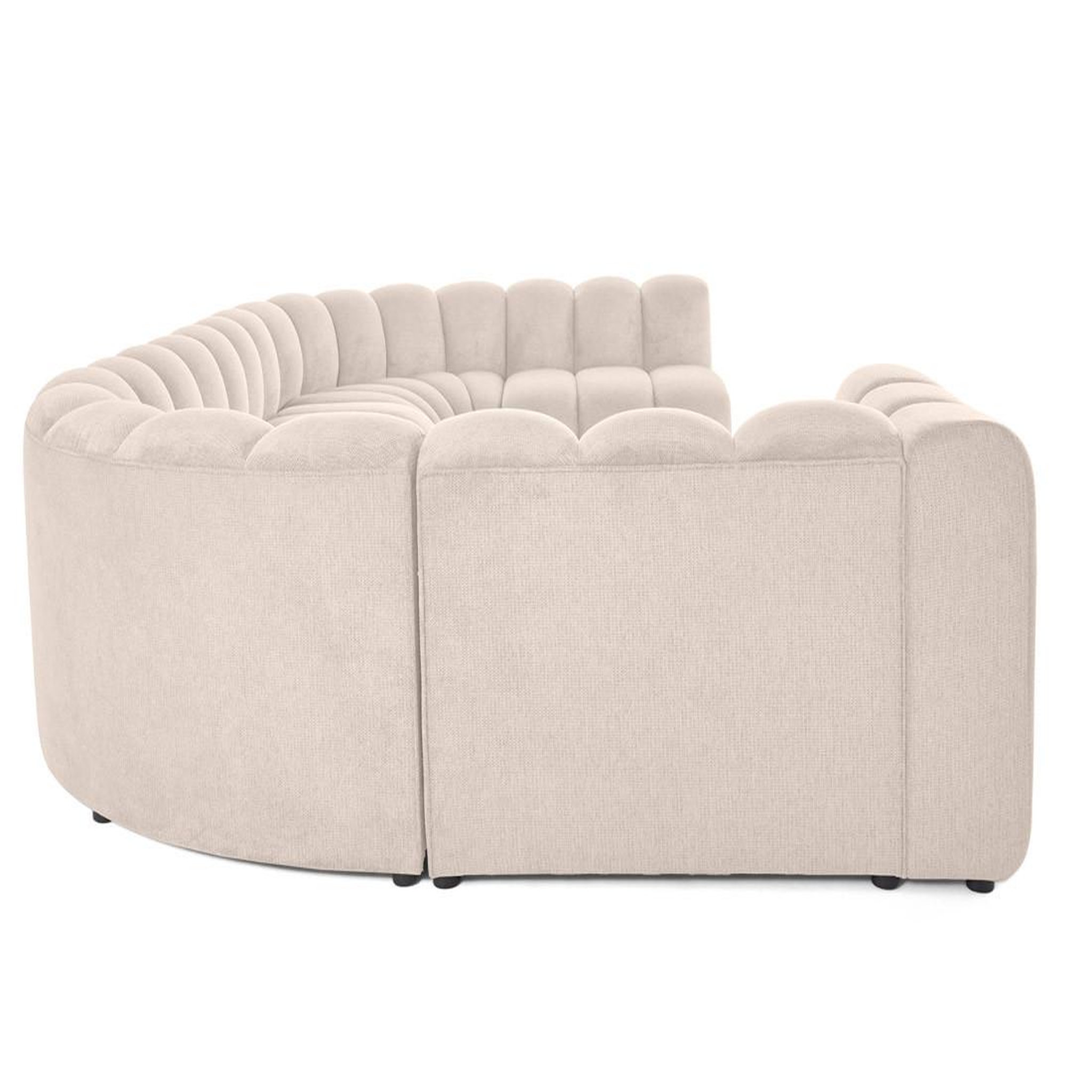 Voir la diapositive 6 : LISA DESIGN Debbie - canapé modulable panoramique d'angle droit 7 places en tissu texturé