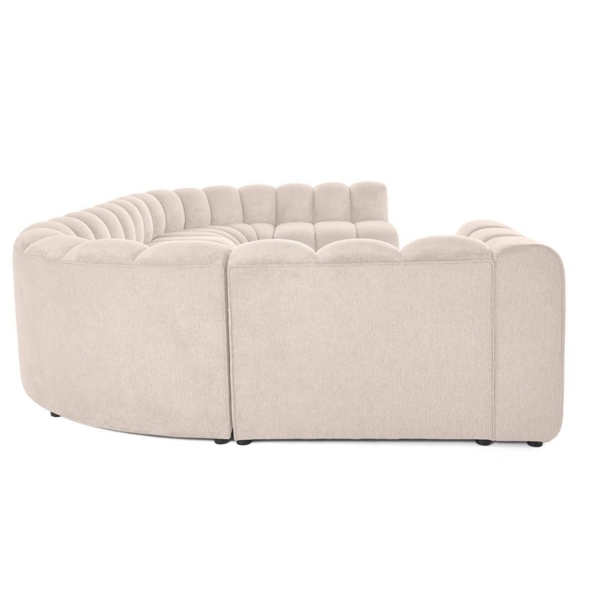 LISA DESIGN Debbie - canapé modulable panoramique d'angle droit 7 places en tissu texturé