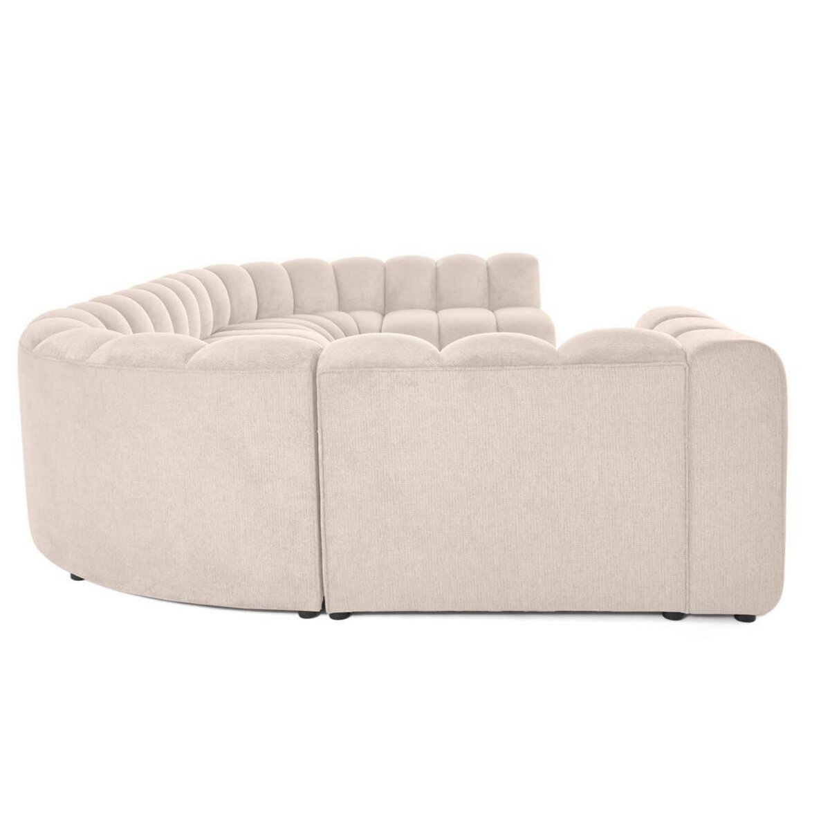 LISA DESIGN Debbie - canapé modulable panoramique d'angle droit 7 places en tissu texturé