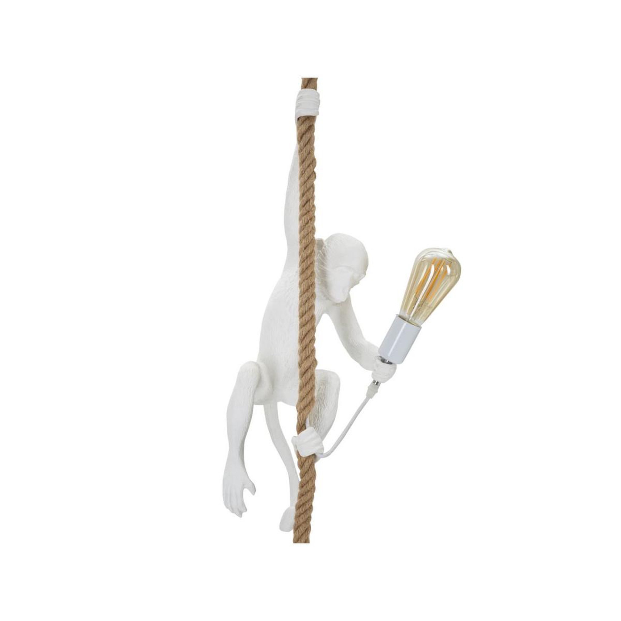 Voir la diapositive 3 : Paris Prix Lampe Suspension en Résine  Singe  60cm Blanc