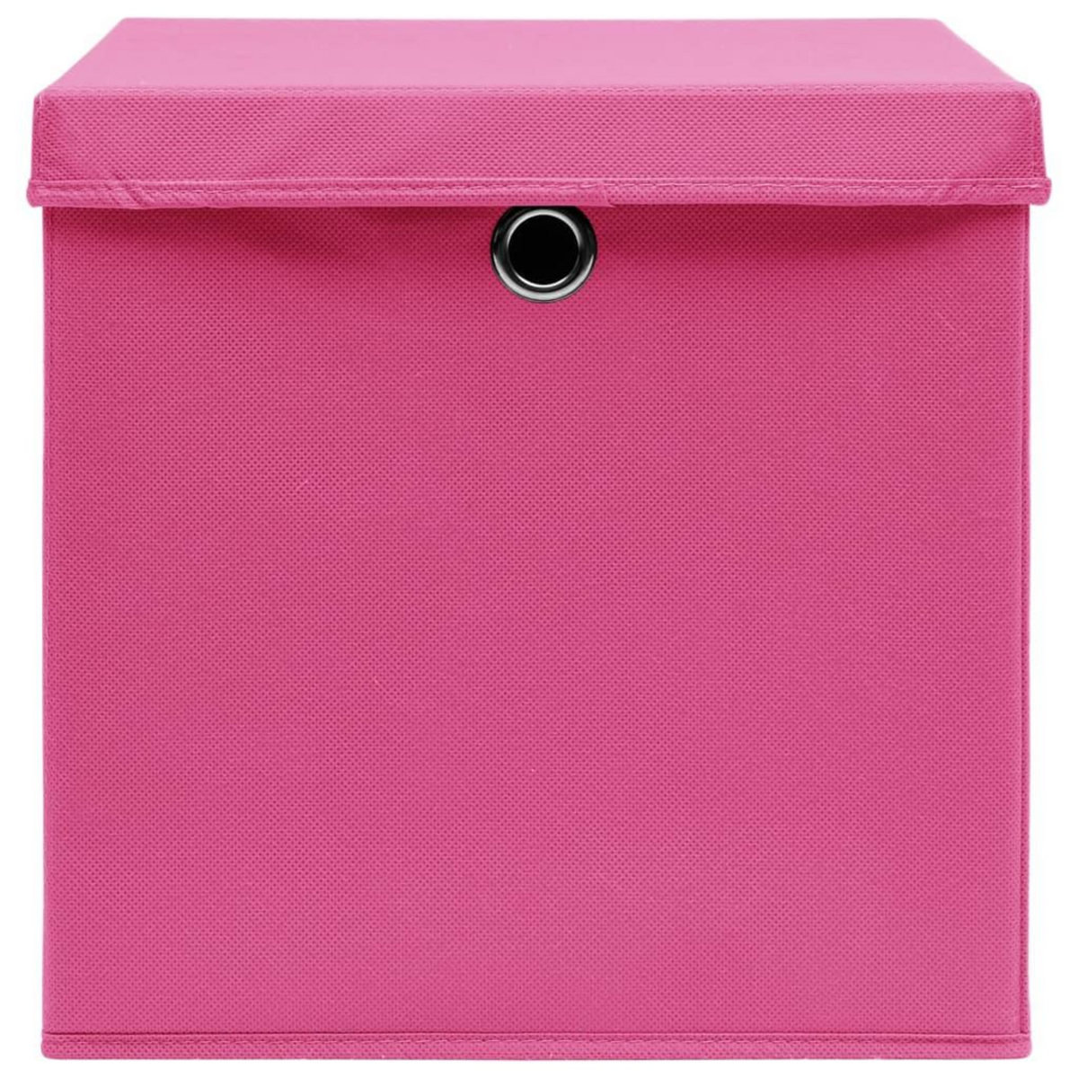 VIDAXL Boîtes de rangement avec couvercles 10pcs Rose 32x32x32cm Tissu