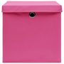 Voir la diapositive 4 : VIDAXL Boîtes de rangement avec couvercles 10pcs Rose 32x32x32cm Tissu
