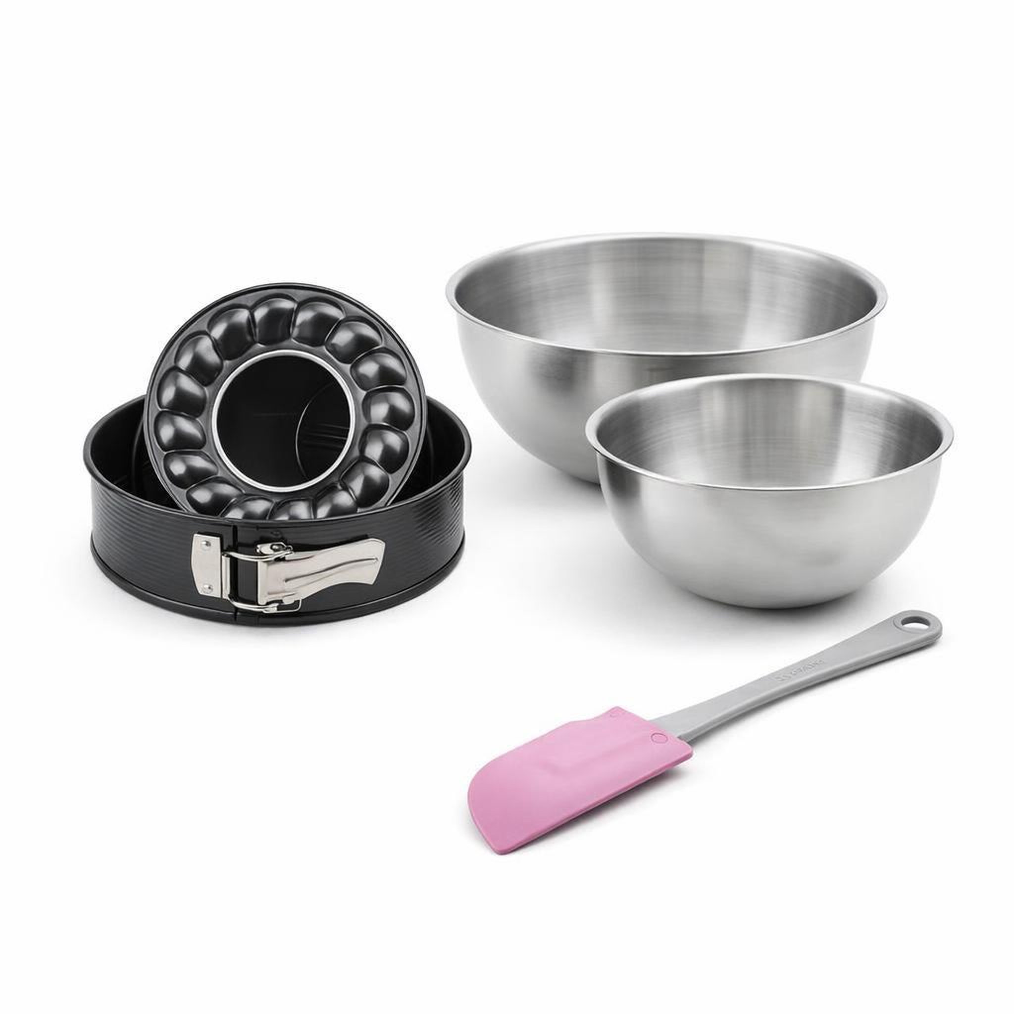 ZENKER Set de 4 ustensiles de pâtisserie moule à manqué bols et spatule black mettallic black mettallic zenker  black mettallic