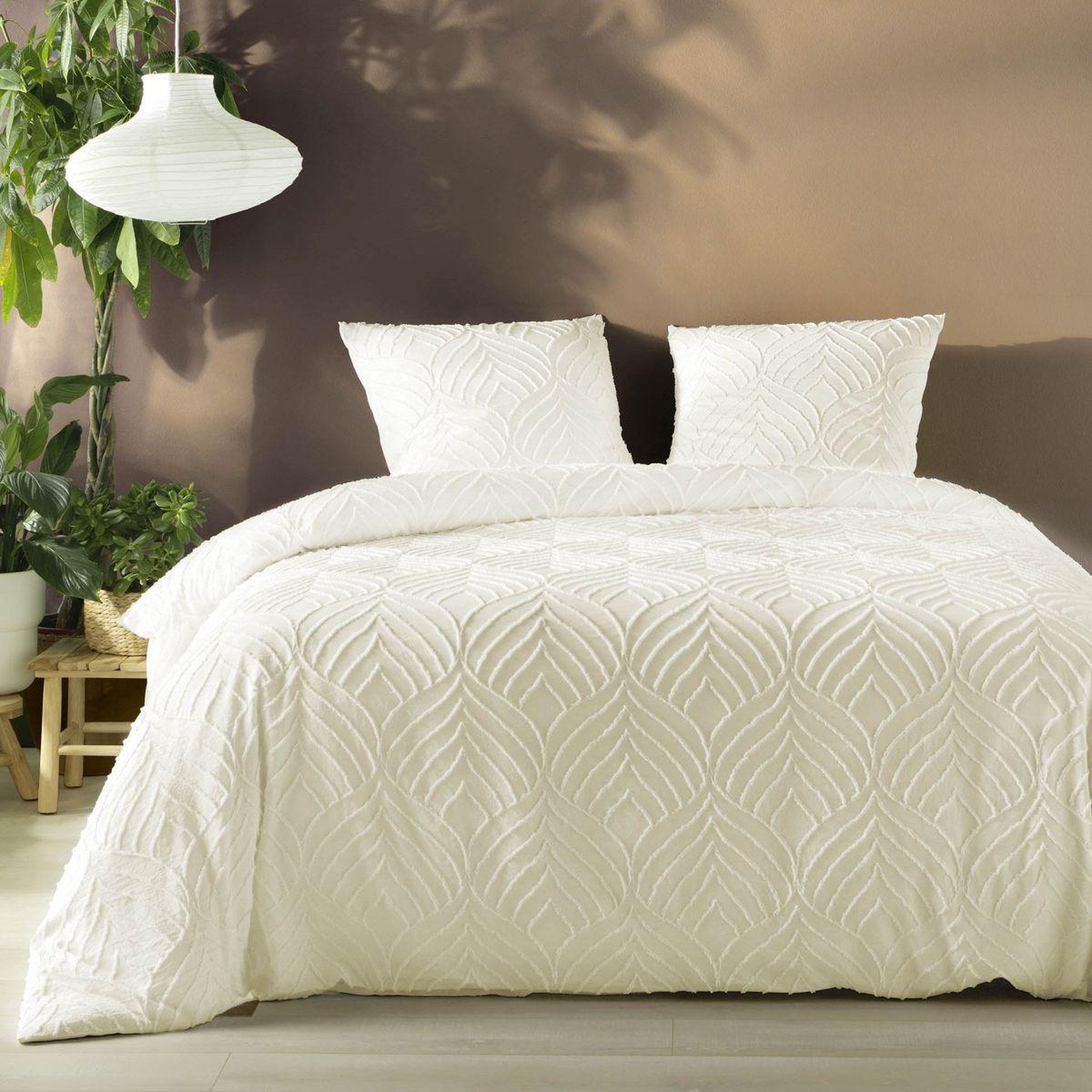 Douceur d'Intérieur Parure de lit 3 pièces  heltie  240x220cm ivoire