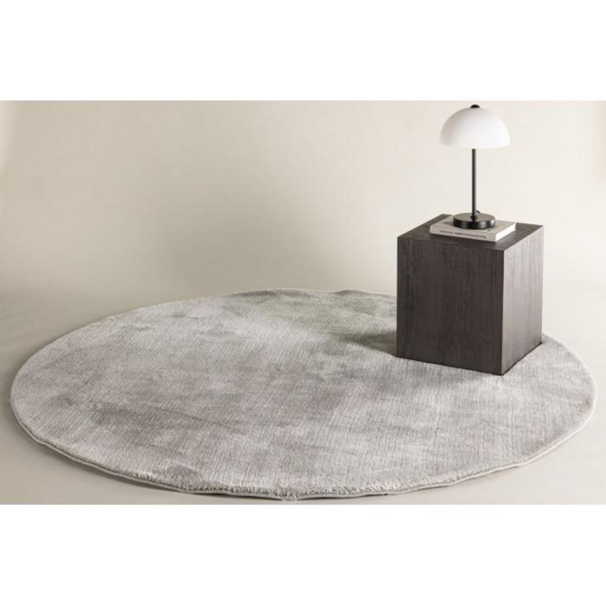 Paris Prix Tapis Rond Uni  Blanca  200cm Gris Clair