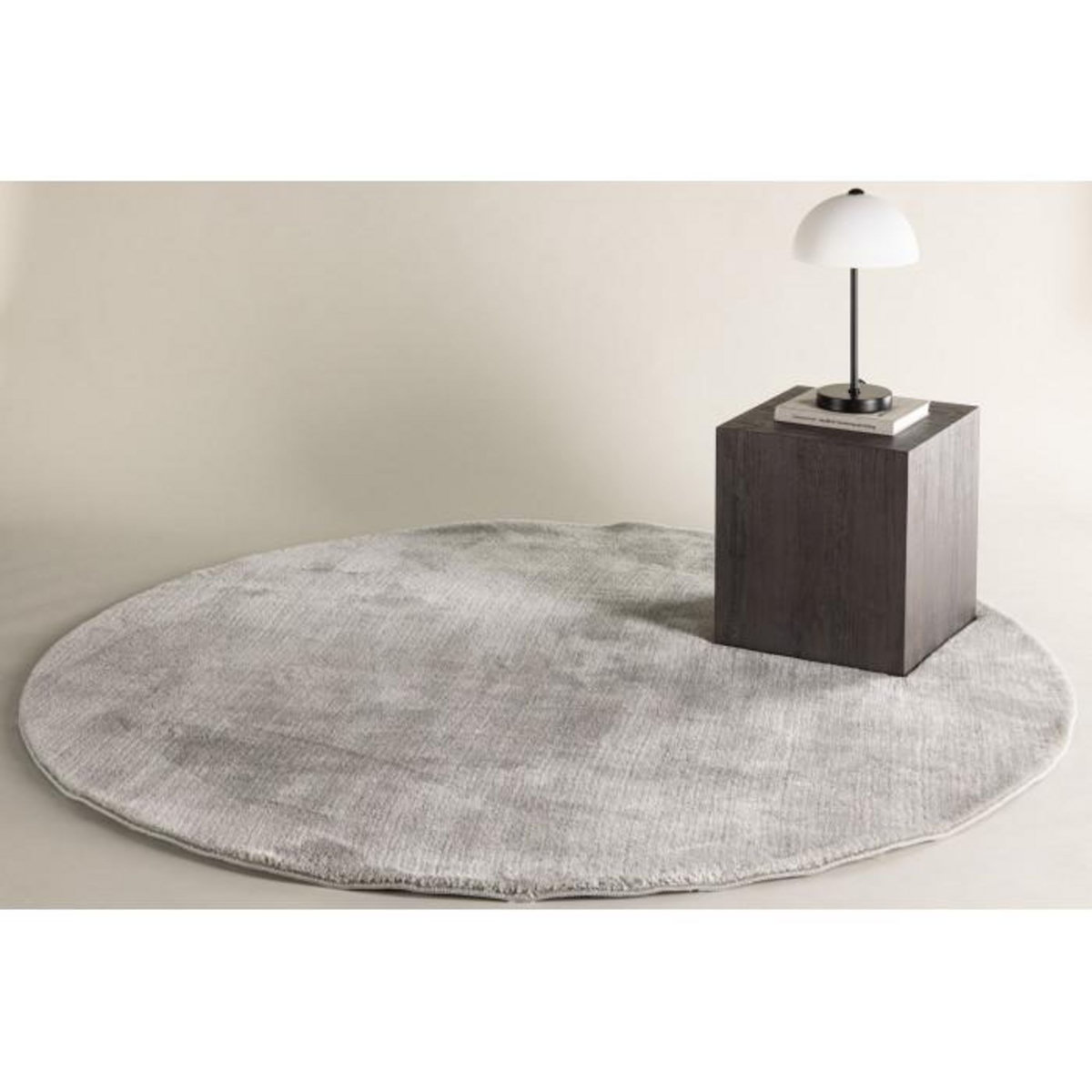 Paris Prix Tapis Rond Uni  Blanca  200cm Gris Clair