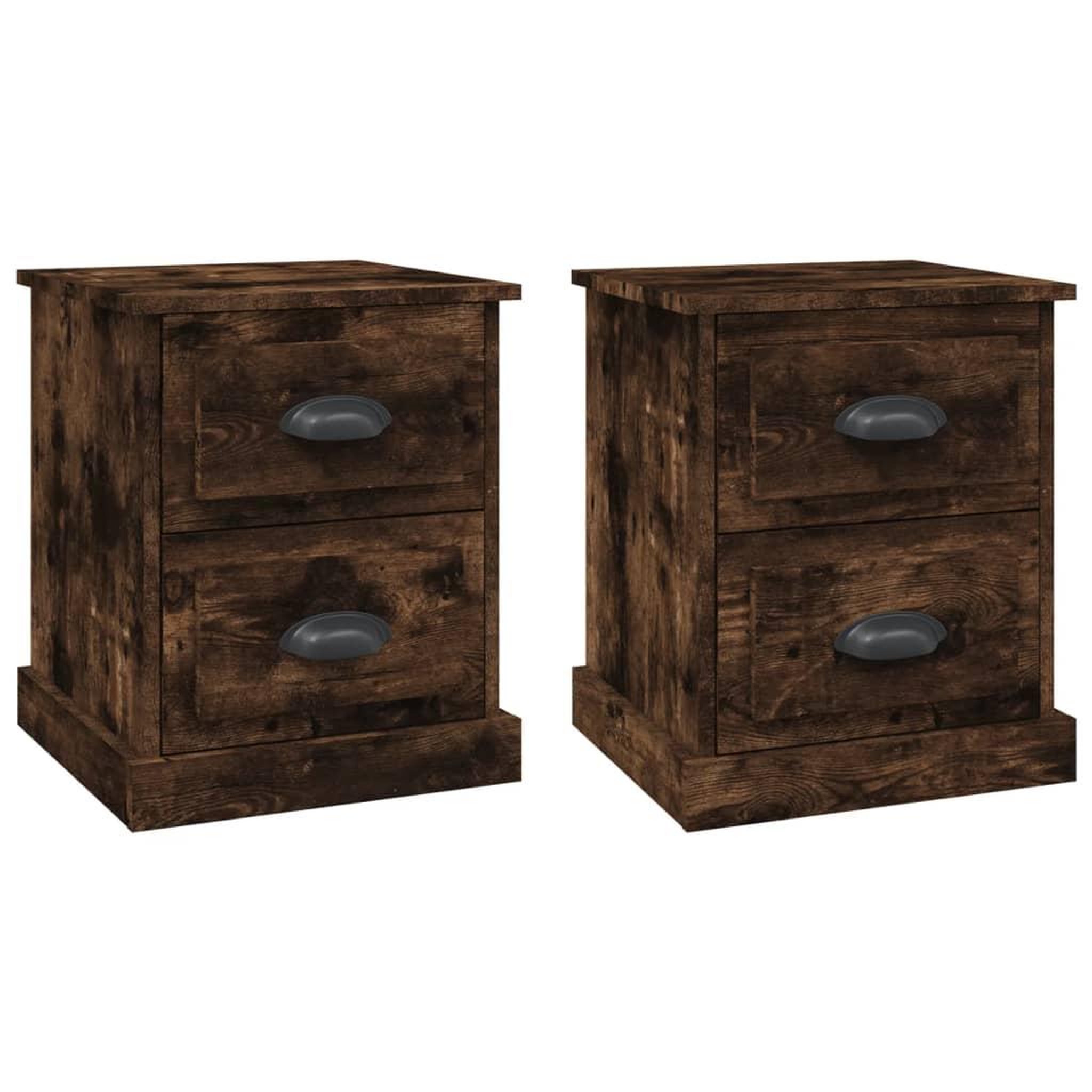 Voir la diapositive 2 : VIDAXL Tables de chevet 2 pcs chene fume 39x39x47,5 cm bois ingenierie