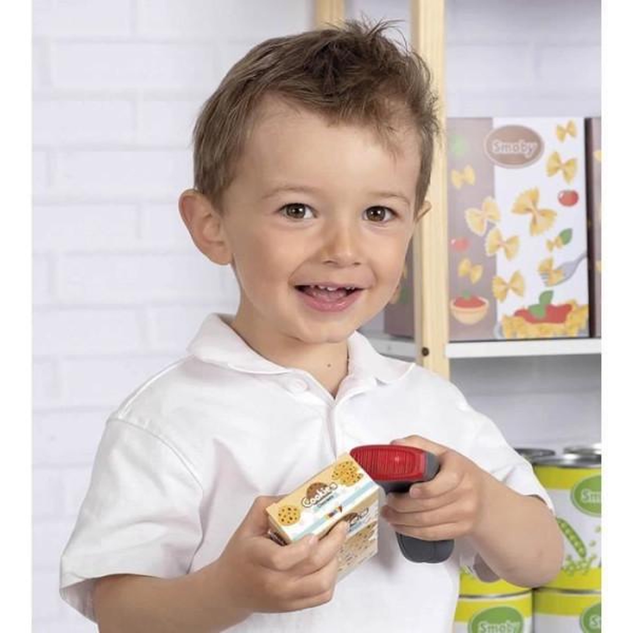 Voir la diapositive 4 : SMOBY Smoby - Caisse enregistreuse - 30 accessoires inclus - Calculatrice et Scanner avec son et lumiere - Fabriqué en France - Dés