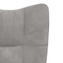 Voir la diapositive 5 : VIDAXL Chaise de relaxation Gris clair Velours
