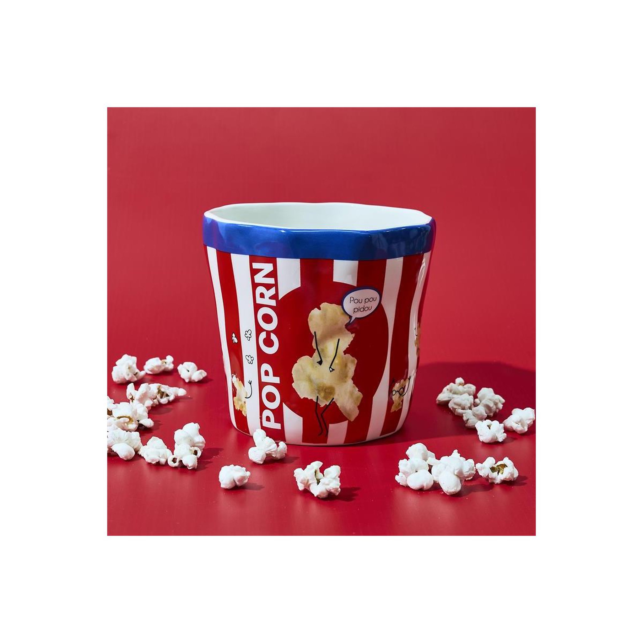 Voir la diapositive 5 : COOK CONCEPT Pot à popcorn en céramique  ludique  13cm multicolore