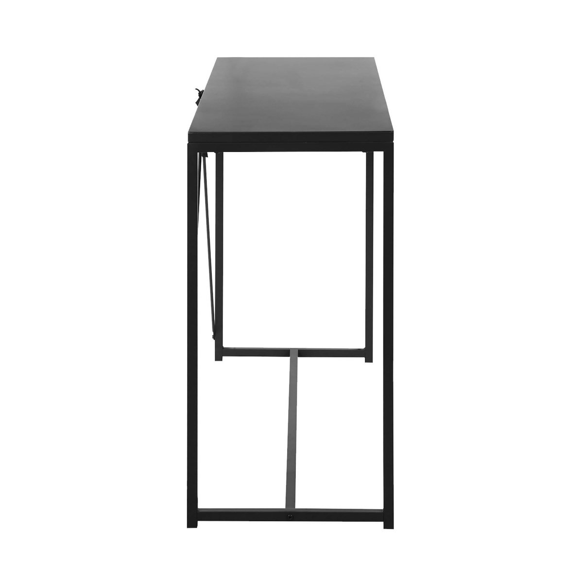 SWEEEK Console en métal noir 120 x 39 x 79cm - Industrielle - 1 barre de renfort