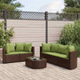 Voir la diapositive 1 : VIDAXL Salon de jardin avec coussins 6 pcs marron resine tressee