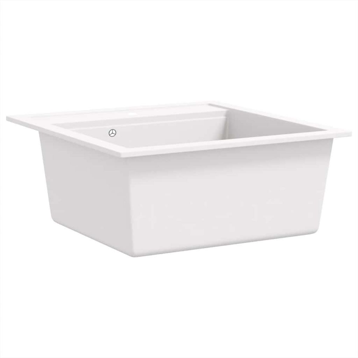 VIDAXL Evier de cuisine Granit Seul lavabo Blanc