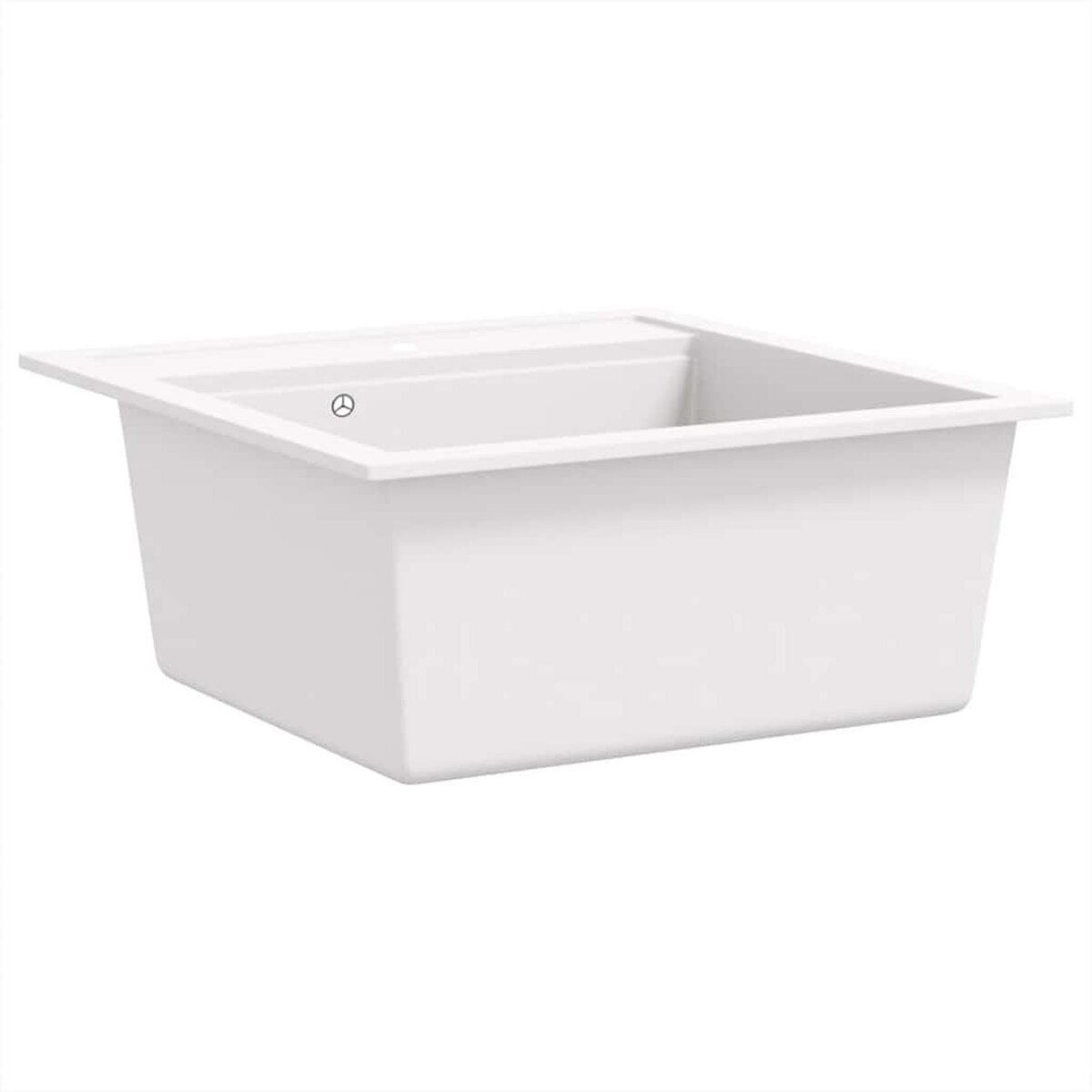 VIDAXL Evier de cuisine Granit Seul lavabo Blanc