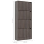 Voir la diapositive 6 : VIDAXL Armoire a chaussures 4 portes Chene sonoma gris Bois ingenierie