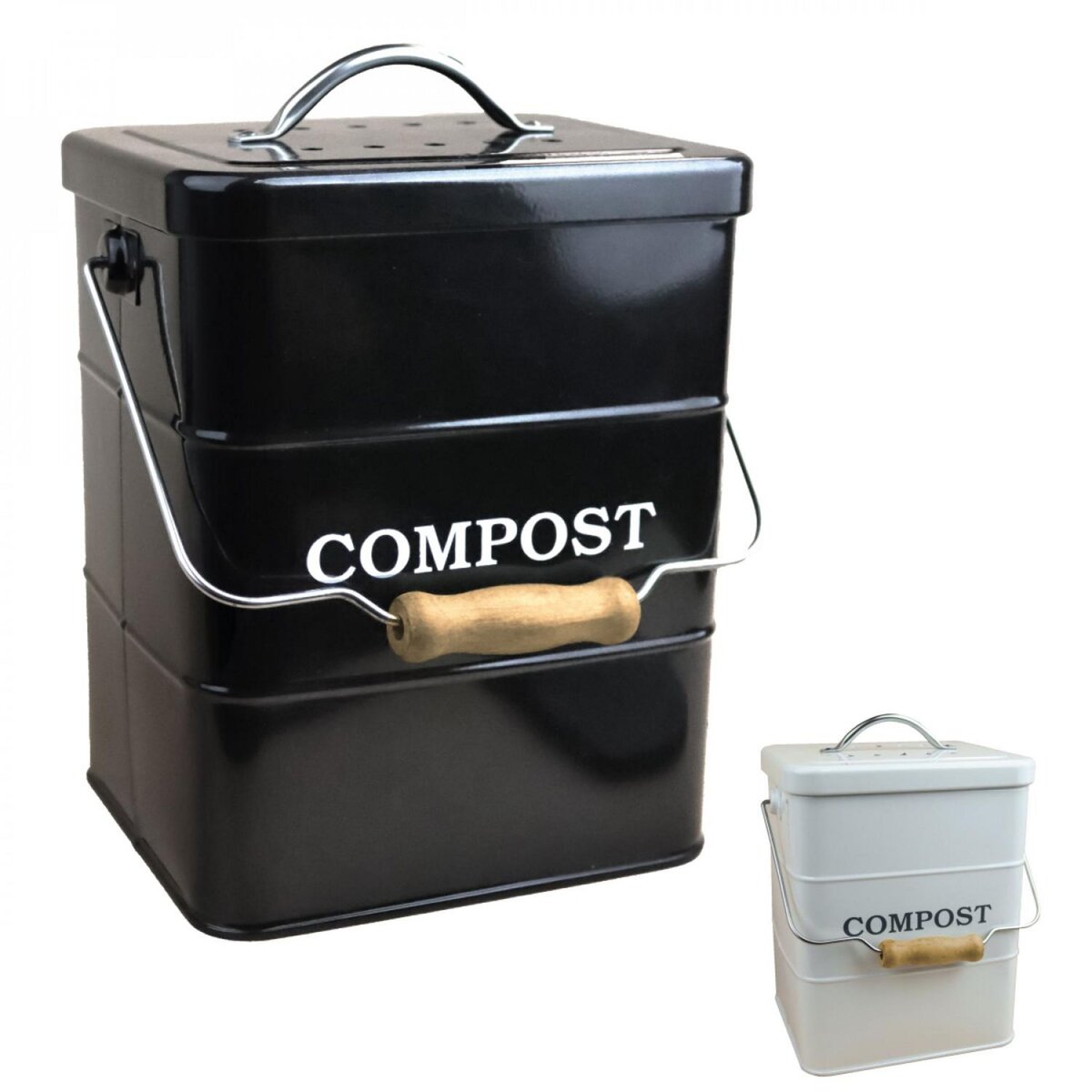 LINXOR Composteur, bac, poubelle à compost de cuisine - 3 L - Noir