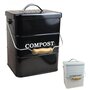 Voir la diapositive 1 : LINXOR Composteur, bac, poubelle à compost de cuisine - 3 L - Noir