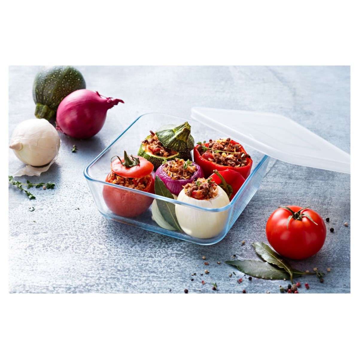 PYREX Boîte en verre carrée 20cm COOK AND FREEZE