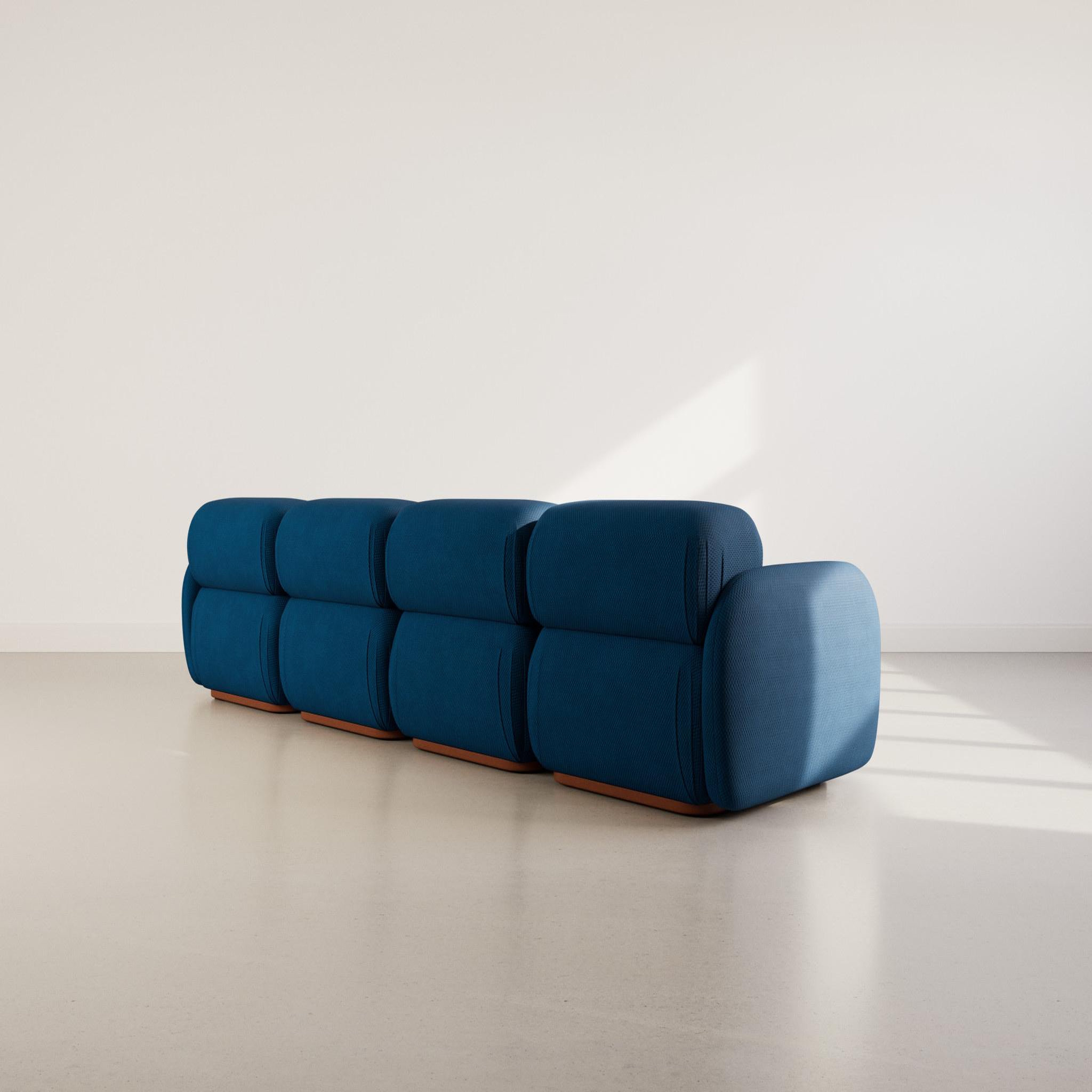 Voir la diapositive 6 : LISA DESIGN Penelope - canapé droit modulable 4 places en velours texturé