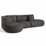 Voir la diapositive 6 : LISA DESIGN Santorini - canapé modulable d'angle gauche + pouf - 5 places - en tissu texturé