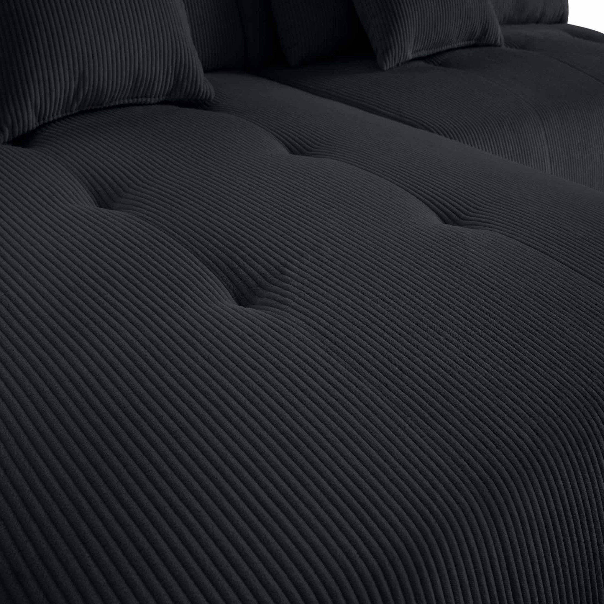 Voir la diapositive 6 : LISA DESIGN Onyx - canapé modulable d'angle gauche - 5 places - en velours côtelé