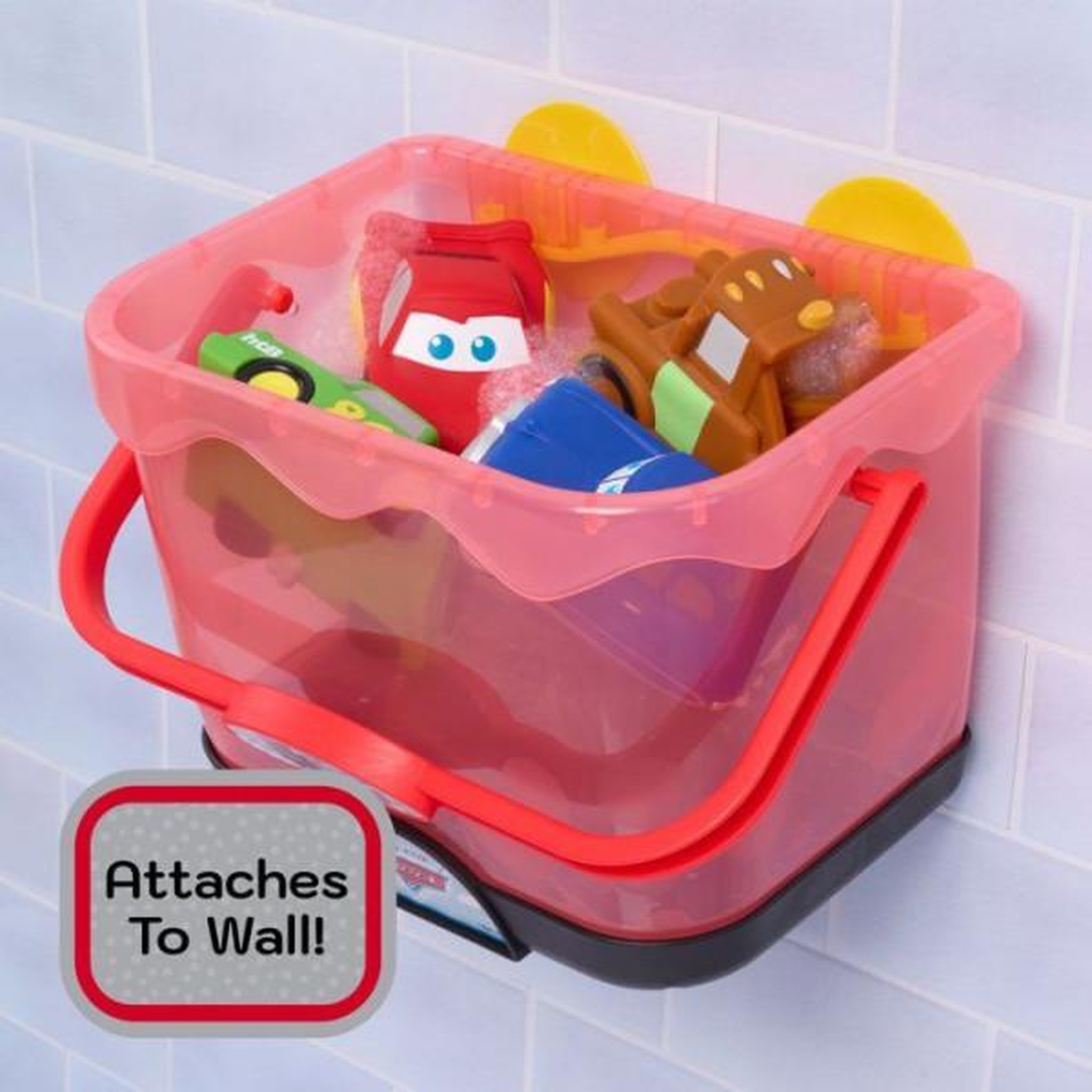 Voir la diapositive 2 : DISNEY Jouets de bain - DISNEY Cars - Set de 5 figurines - Panier de rangement - 12 cm