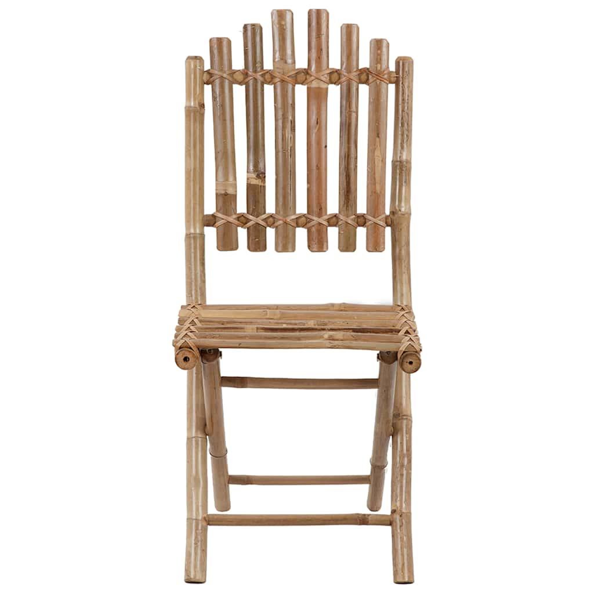Voir la diapositive 5 : VIDAXL Mobilier a dîner d'exterieur pliable 5 pcs avec coussins bambou