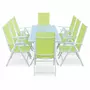  Salon de jardin en aluminium table 8 places textilène fauteuil
