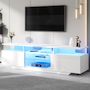 Voir la diapositive 4 : MERAX Meuble tv blanc 160 cm led mdf