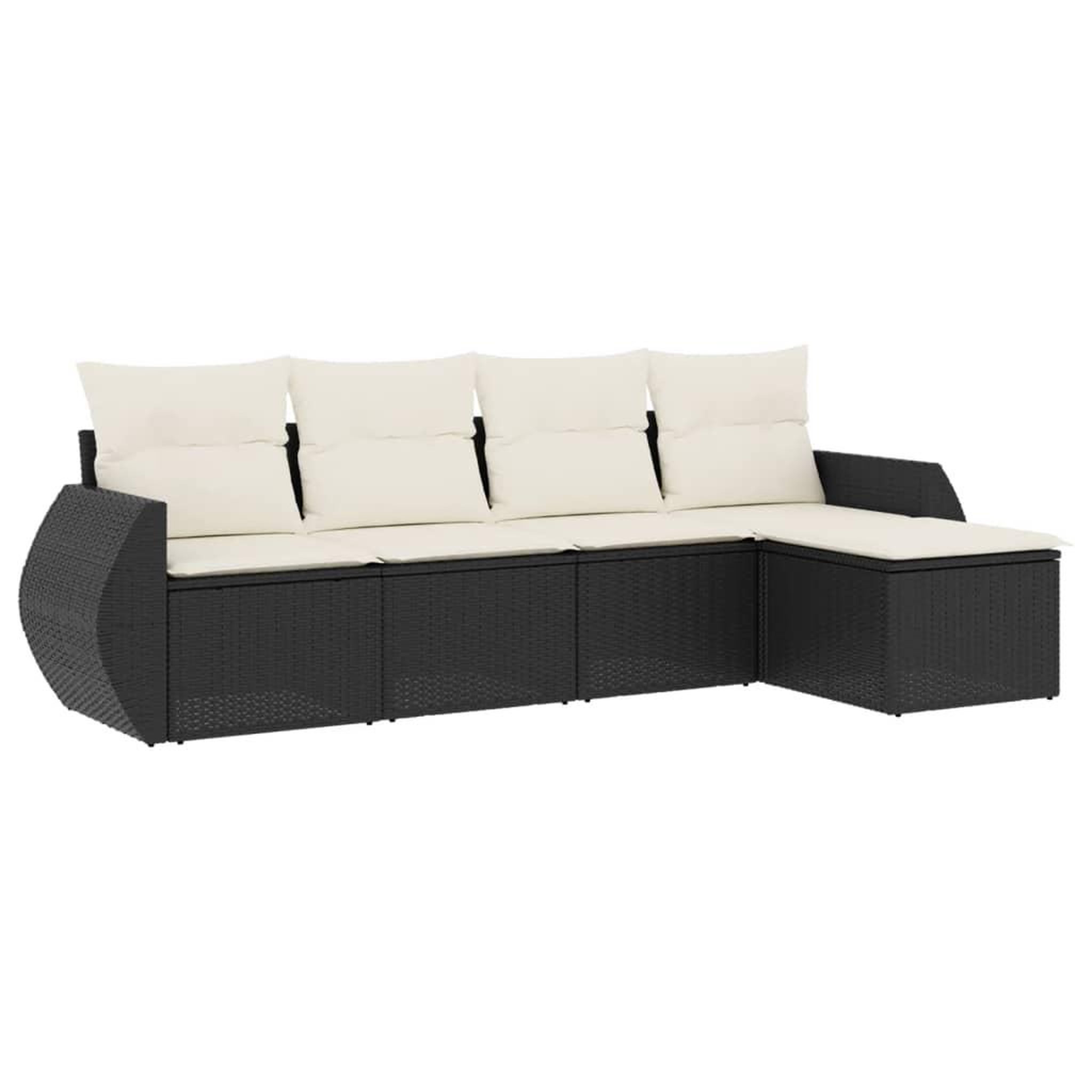 Voir la diapositive 2 : VIDAXL Salon de jardin 5 pcs avec coussins noir resine tressee