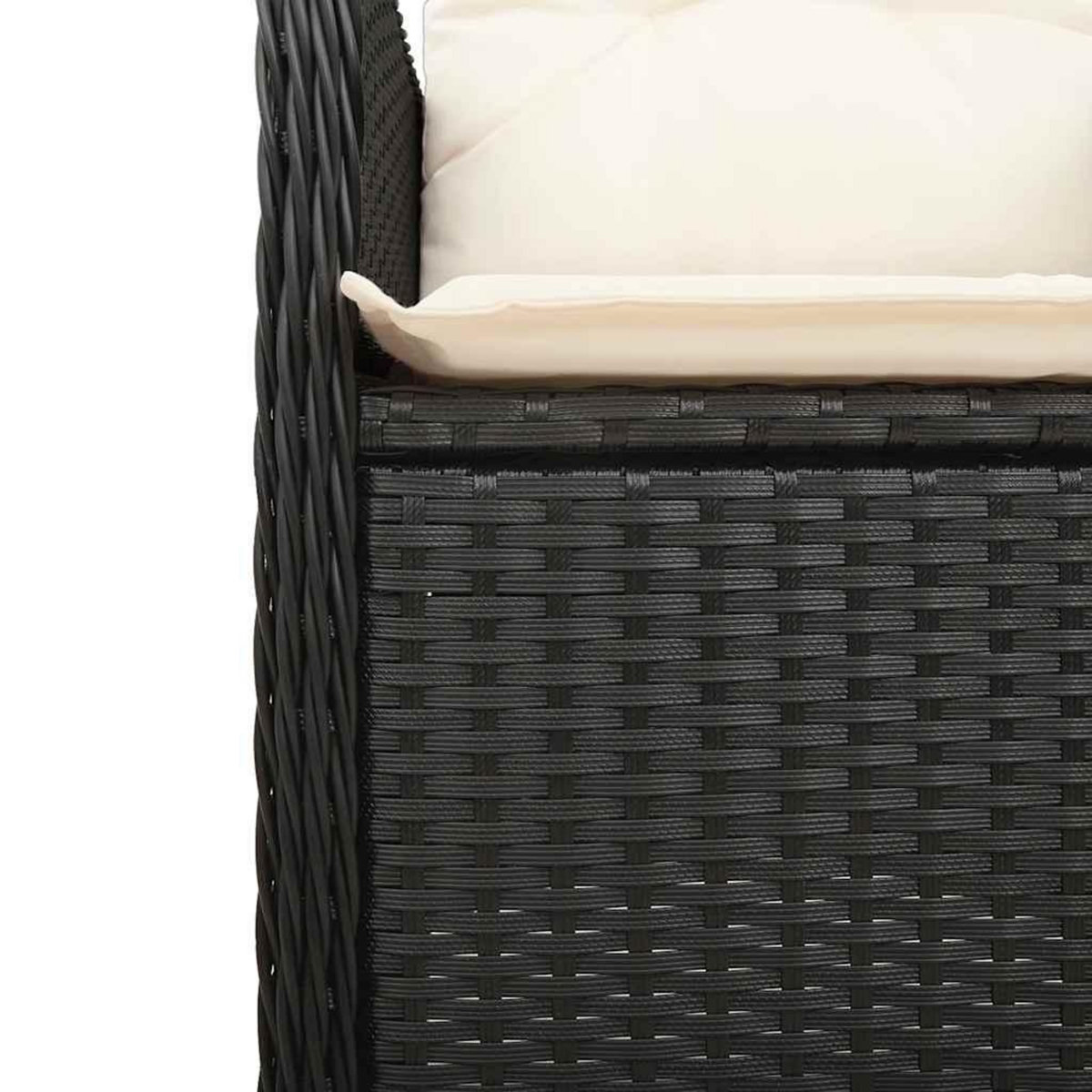VIDAXL Ensemble de bistro de jardin 9 pcs coussins noir poly rotin
