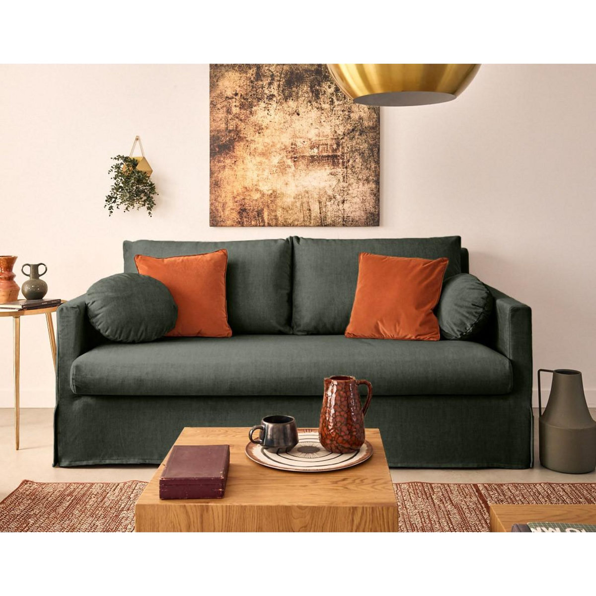 LISA DESIGN Serena - canapé droit déhoussable 3 places en velours