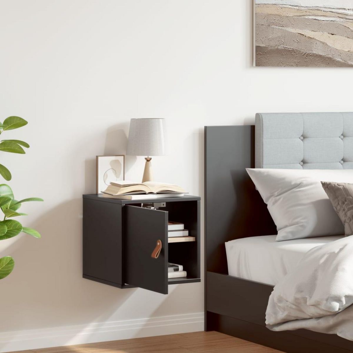 VIDAXL Armoire murale Noir 31,5x30x30 cm Bois de pin massif