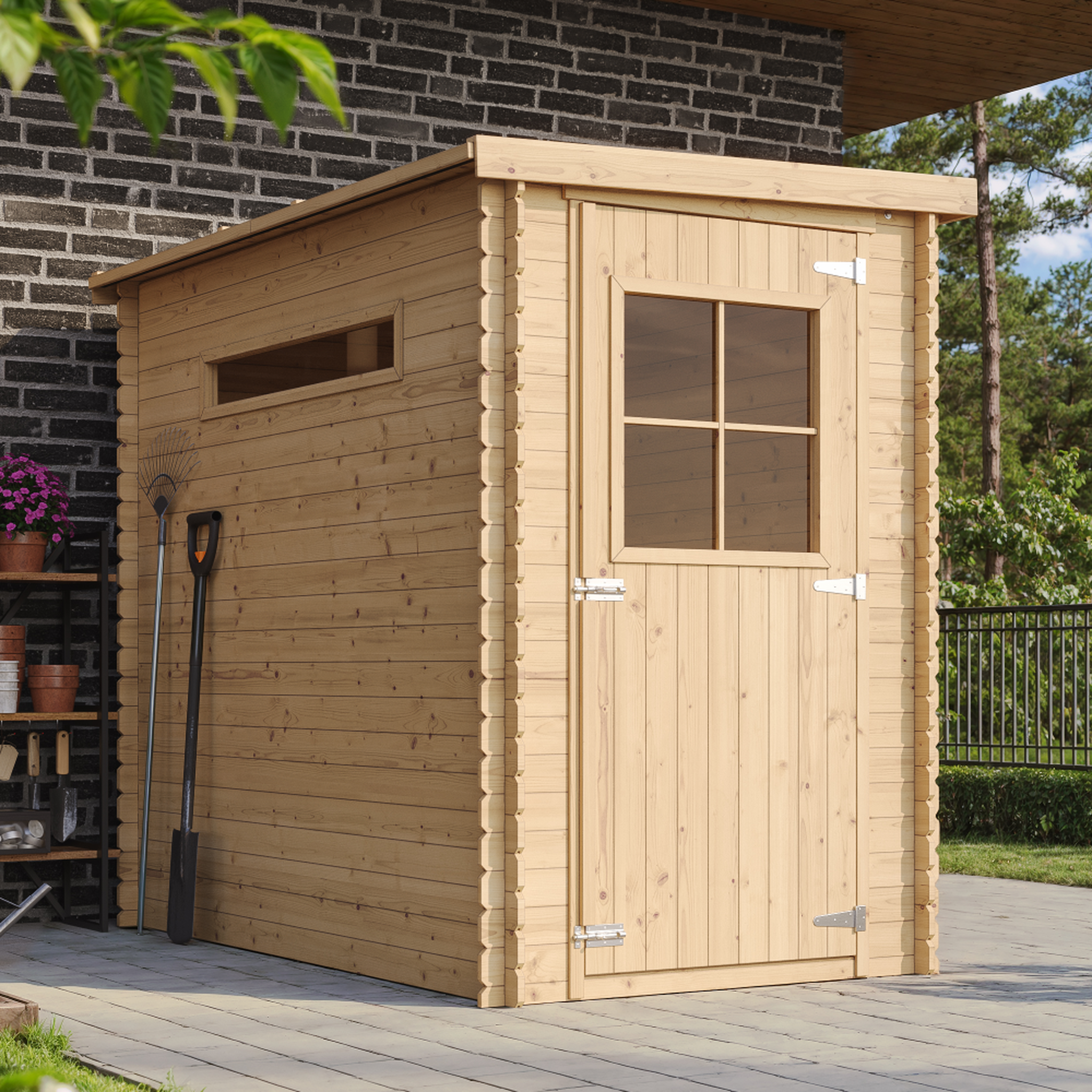 Voir la diapositive 2 : TIMBELA Abri de Jardin en Bois 2,63 m², Cabane de Jardin, avec sol imprégné M306+M306G