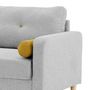 Voir la diapositive 5 : MARKET24 Canapé 3 places + 2 coussins - Tissu Gris clair - L 175 x P 80 x H 85 cm - COPENHAGUE