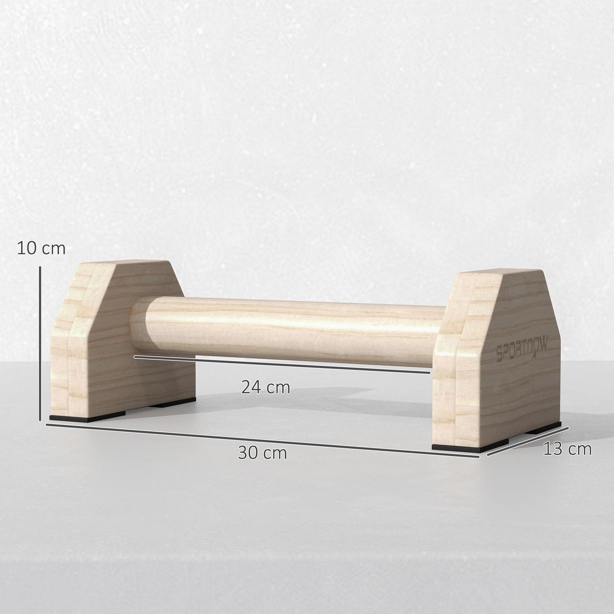 HOMCOM Lot de 2 poignées pour pompe - push-up bars antidérapantes - bois de hêtre
