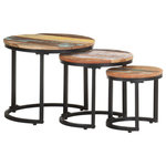 VIDAXL Tables d'appoint 3 pcs Bois de recuperation massif
