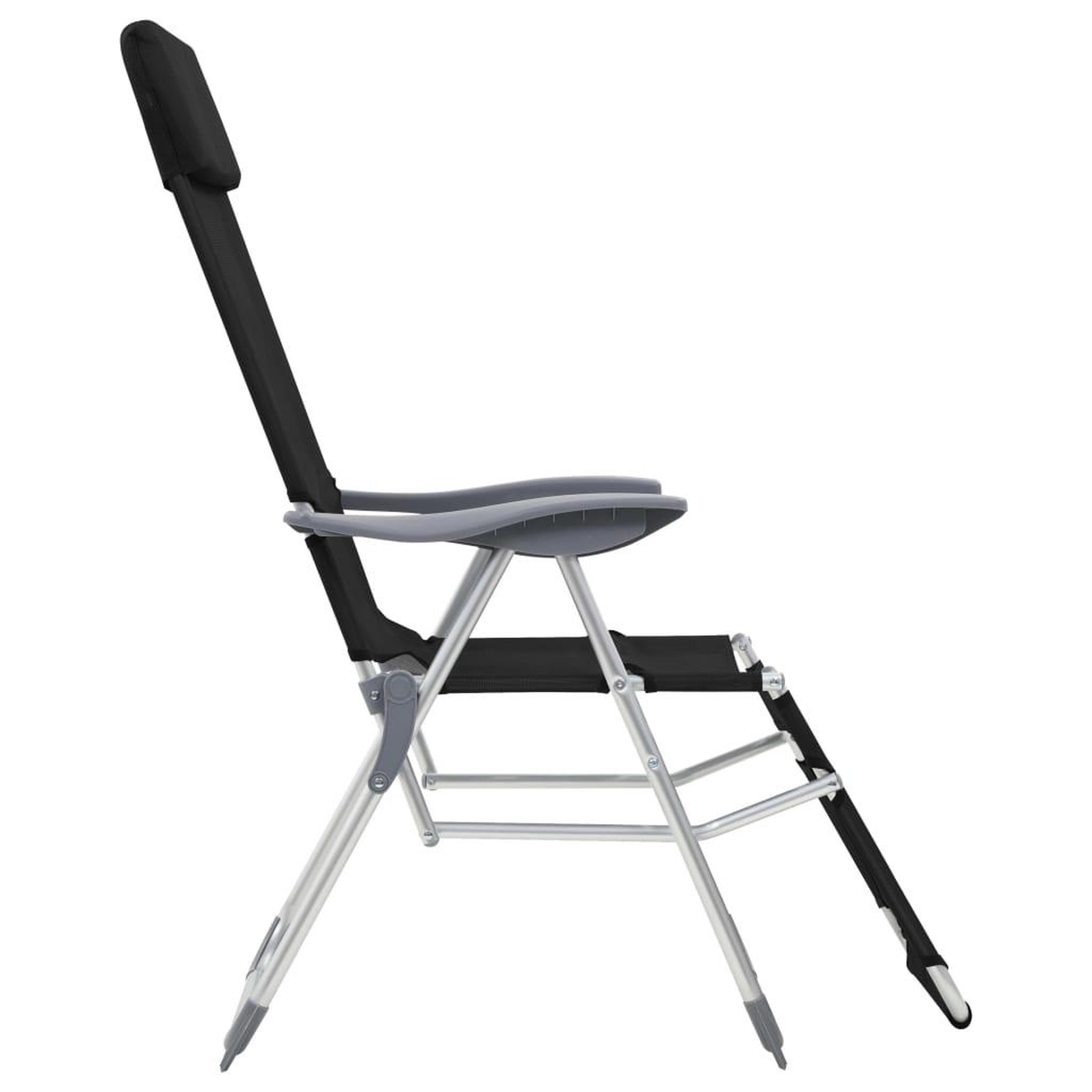 Voir la diapositive 5 : VIDAXL Chaises de camping pliantes et repose-pied lot de 2 textilene