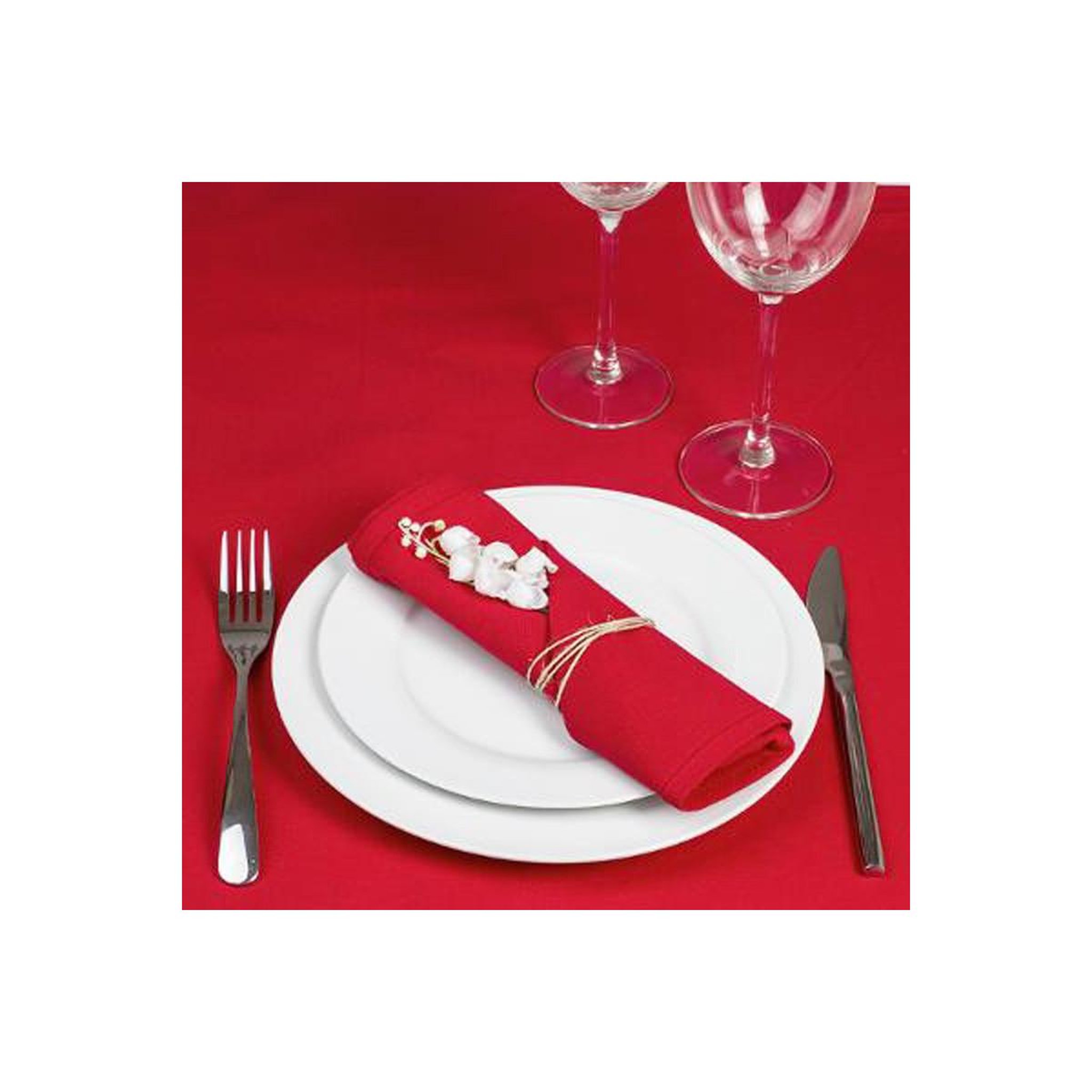 Voir la diapositive 3 : ATMOSPHERA Lot de 4 serviettes de table  coton  40x40cm rouge