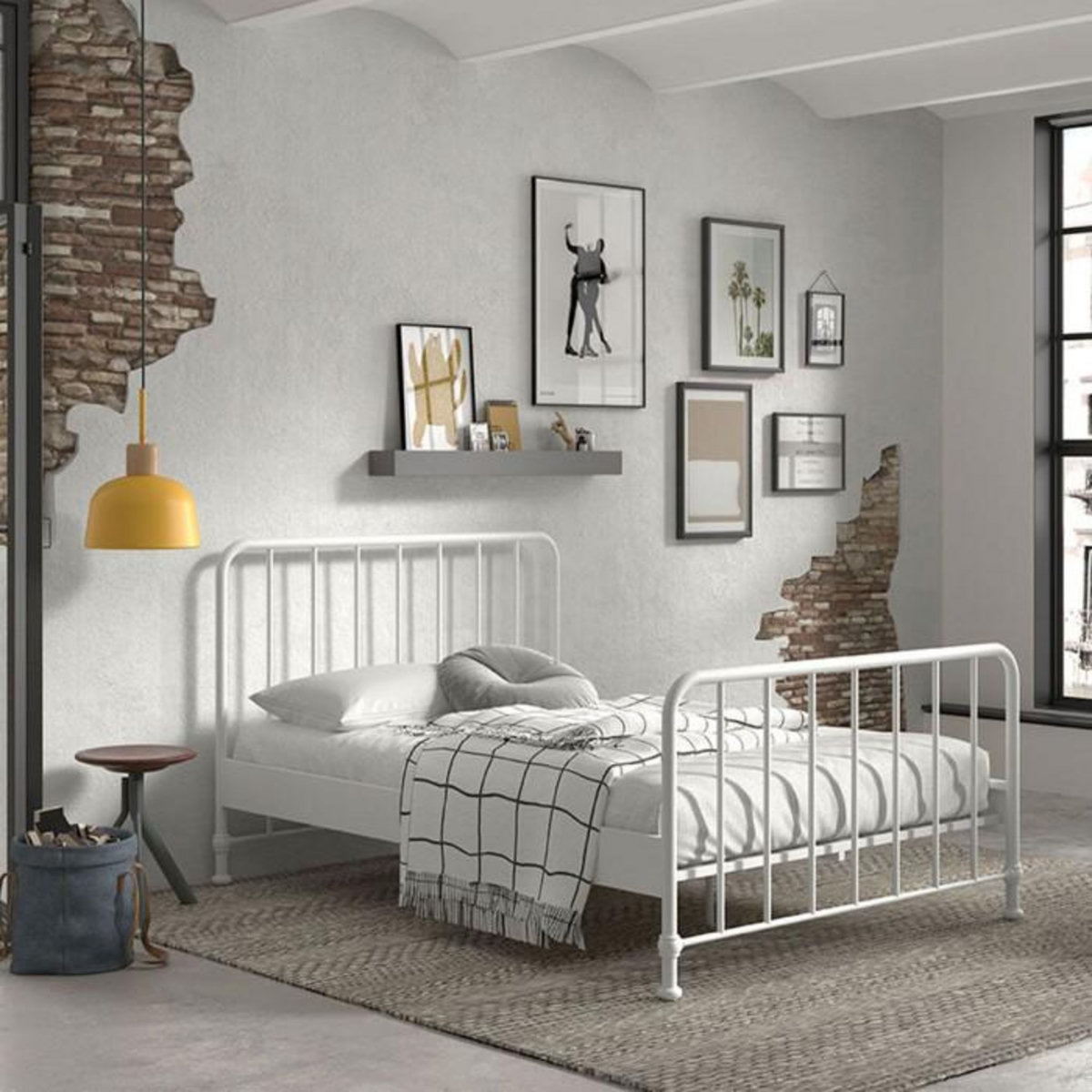 Paris Prix Lit Enfant  Bronxx  140x200cm Blanc Mat