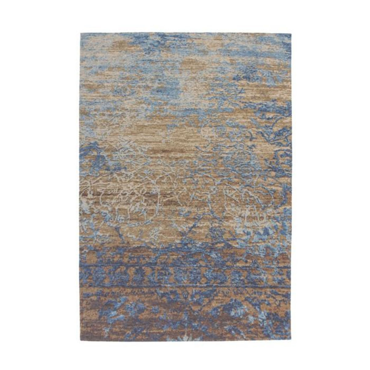 Paris Prix Tapis Jacquard à Poils Courts  Blaze  Bleu & Beige