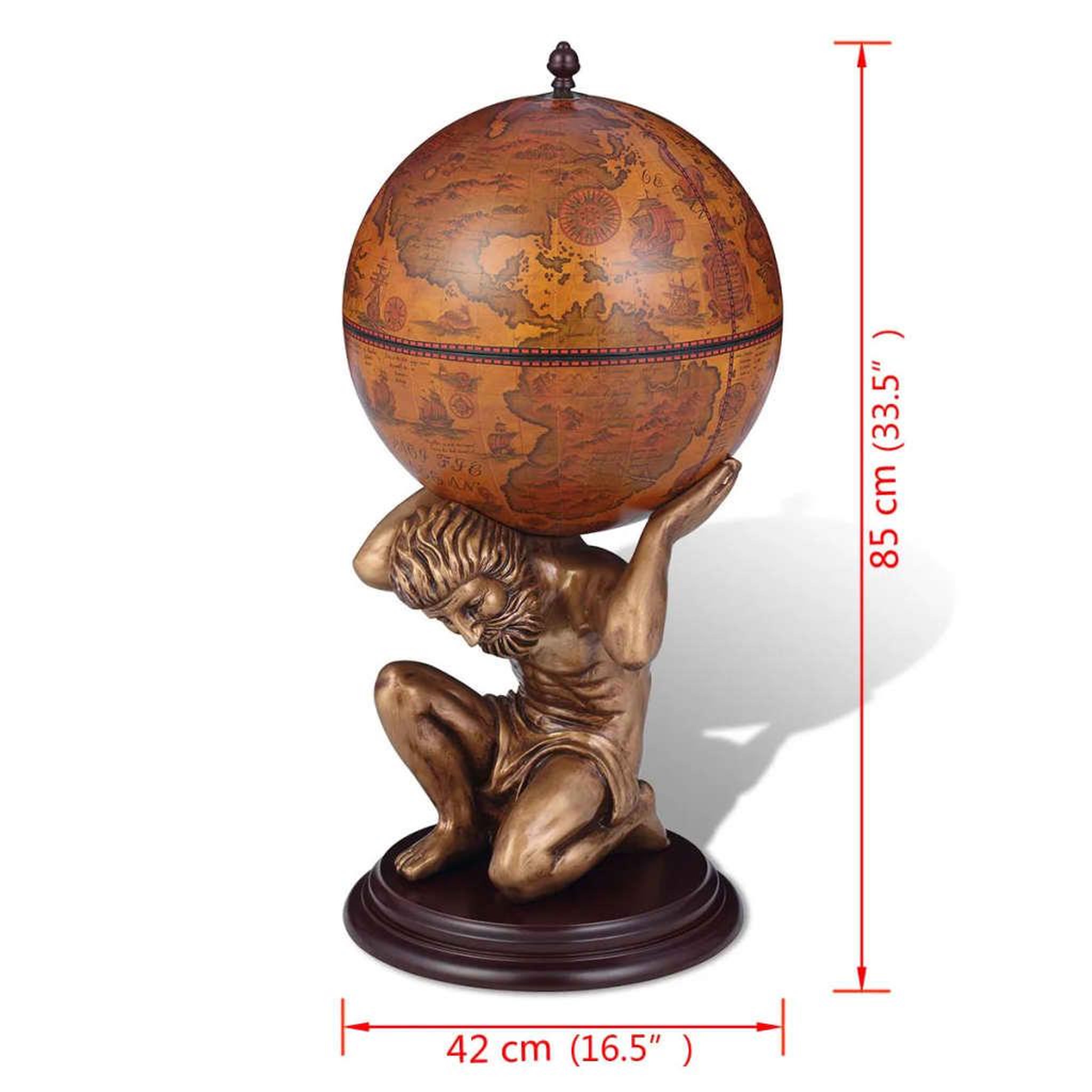 Voir la diapositive 6 : VIDAXL Bar sous forme de globe Atlas 42 x 42 x 85 cm