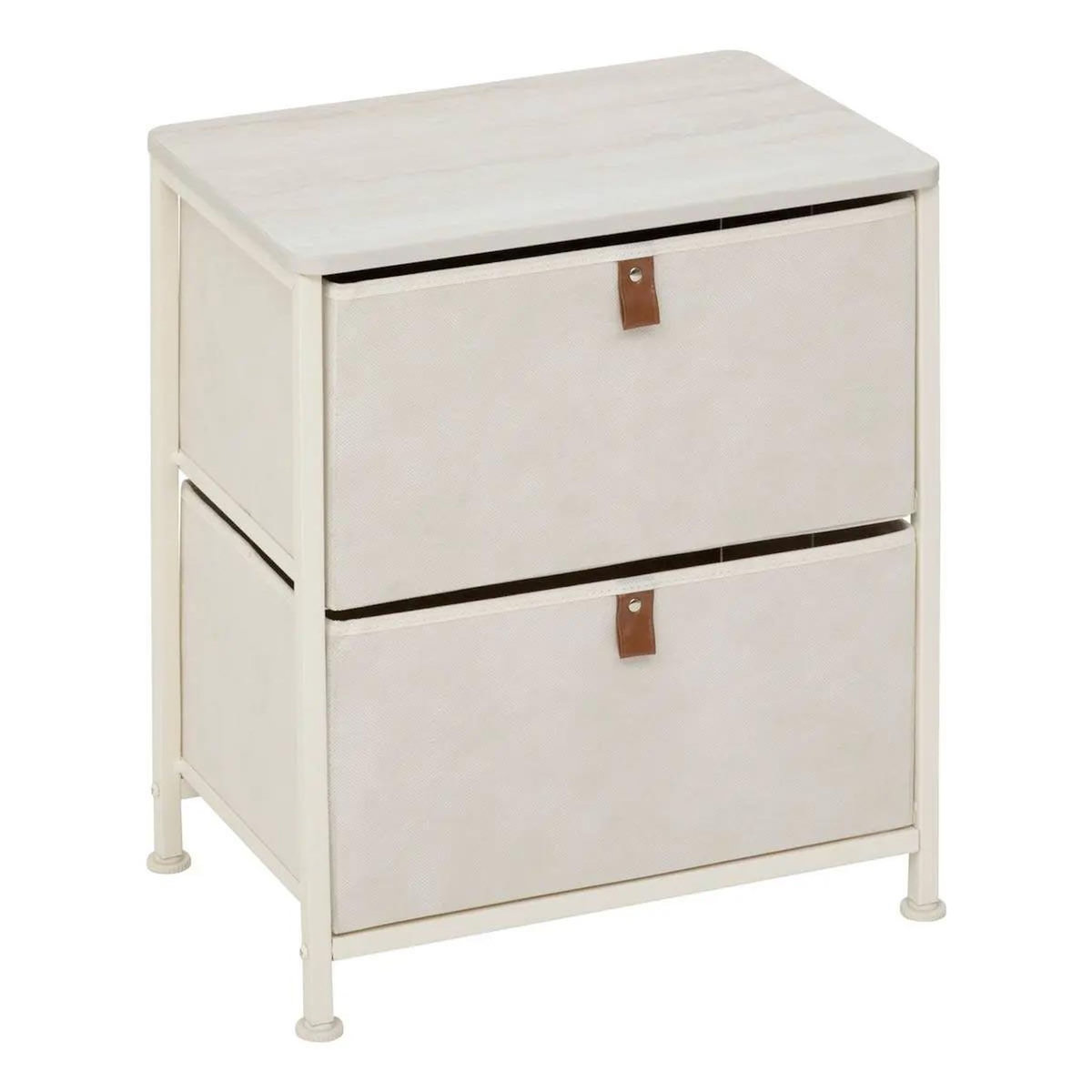 FIVE Table de Chevet 2 Tiroirs  Tissa  51cm Beige
