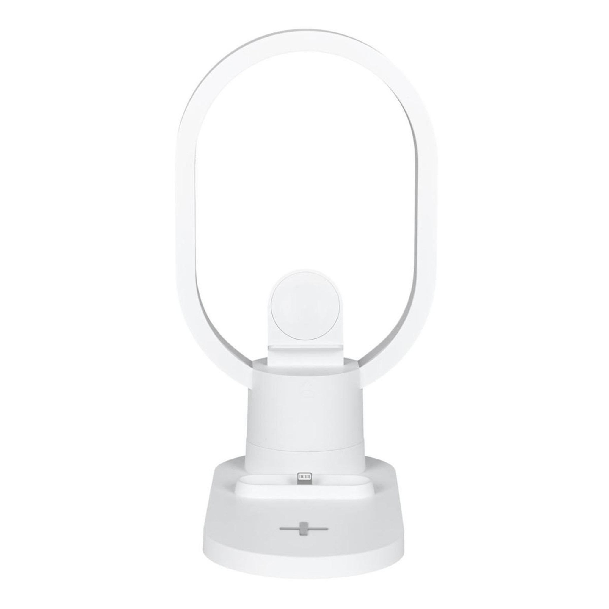 The Home Deco Factory Lampe led & support de charge  3 en 1  20cm blanc