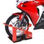 Voir la diapositive 2 : HOMCOM Rail de support universel pour moto - support béquille moto - bloque roue 8-15,5 cm - métal thermolaqué rouge noir